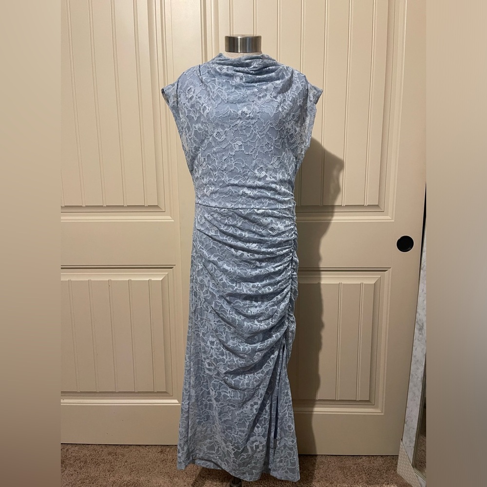 Anthropologie The Maya Ruched Cowl-Neck Dress:‎ Lace Edition